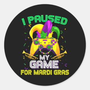 Das Spiel für Mardi Gras Video Game Mardi Gra gest Runder Aufkleber