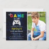 Das Spiel ist an! Benutzerdefiniertes Foto Videosp Einladung (Vorderseite)