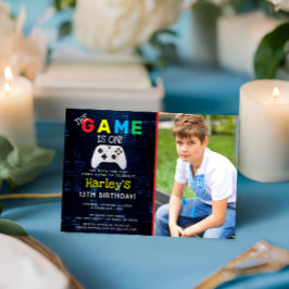 Das Spiel ist an! Benutzerdefiniertes Foto Videosp Einladung