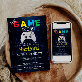 Das Spiel ist an! Benutzerdefiniertes Foto Videosp Einladung