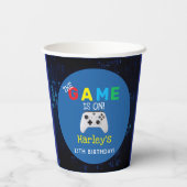 Das Spiel ist an! Benutzerdefiniertes Foto Videosp Pappbecher (Rückseite)