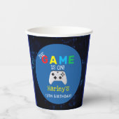 Das Spiel ist an! Benutzerdefiniertes Foto Videosp Pappbecher (Vorderseite)