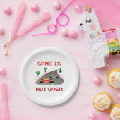 Das Spiel ist nicht über einem Pixel-Videospiel Pappteller (Party)