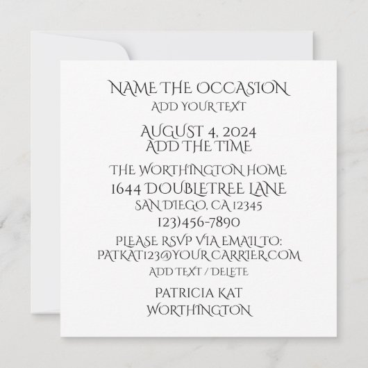 Das Spiel ist On Einladung (Rückseite)