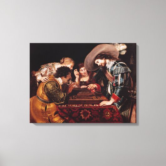 Das Spiel von Backgammon Leinwanddruck (Vorderseite)