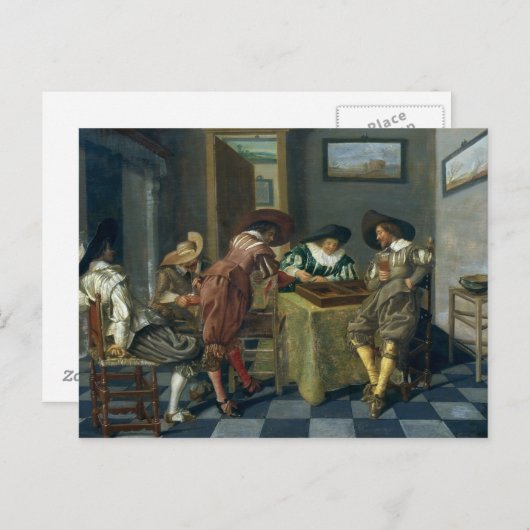 Das Spiel von Backgammon Postkarte (Vorne/Hinten)