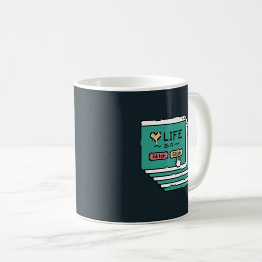 DAS SPIELLEBEN VON PIXEL-TABS IST EIN KLEINER KLEI KAFFEETASSE (VorderseiteRechts)