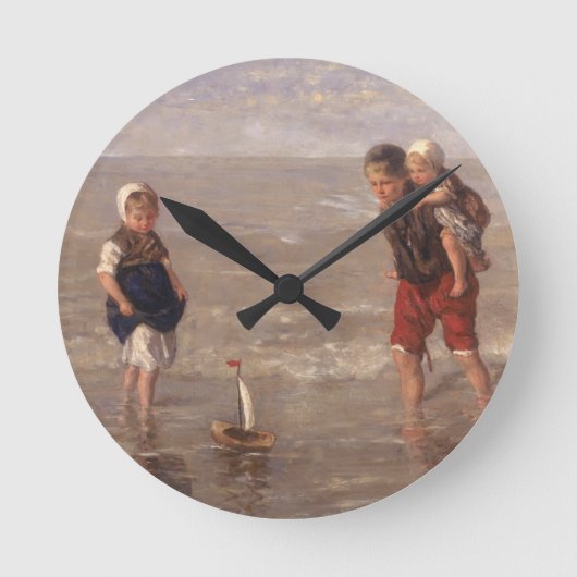 Das Spielzeugboot Runde Wanduhr (Vorderseite)