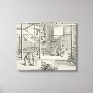 "Das Spinnen von Flower'd Seiden", zwei Frauen bei Leinwanddruck