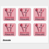 Das Sprechen führt dazu, Liebe zu erzwingen Romant Quadratischer Aufkleber (Blatt)