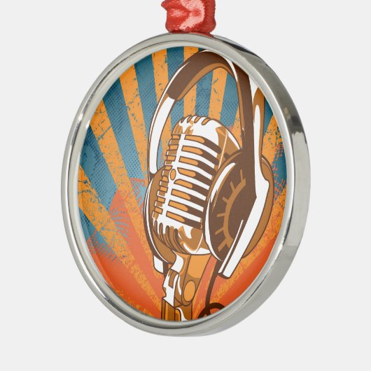 Das sprechenmikrofon silbernes ornament (Links)