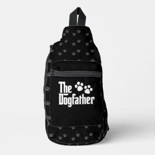 Das Sprichwort des Dogvaters in Schwarz und Weiß Crossbody Bag