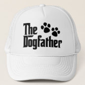 Das Sprichwort des Dogvaters in Schwarz und Weiß Truckerkappe (Vorderseite)