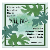 Das Sprichwort "Gerechtigkeit und Grünes Leaf" lau Poster (Vorderseite)