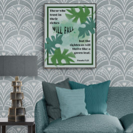 Das Sprichwort "Gerechtigkeit und Grünes Leaf" lau Poster