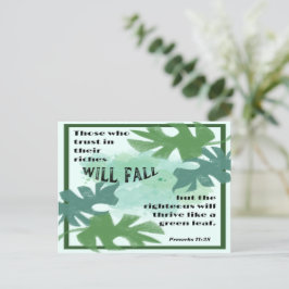 Das Sprichwort "Gerechtigkeit und Grünes Leaf" lau Postkarte