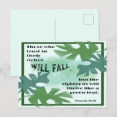 Das Sprichwort "Gerechtigkeit und Grünes Leaf" lau Postkarte (Vorne/Hinten)