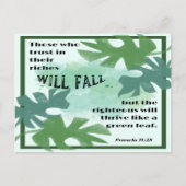 Das Sprichwort "Gerechtigkeit und Grünes Leaf" lau Postkarte (Vorderseite)