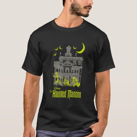 Das Spuk Herrenhaus Hitchwandert Geister Silhouett T-Shirt (Vorderseite)