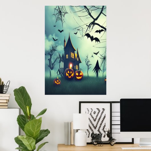 Das spukhafte Haus| AI Art Poster (Heimbüro)