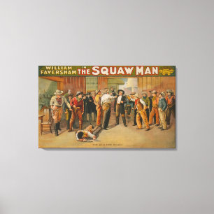 Das squaw-Mann-Western-Drama-Theater-Plakat Leinwanddruck