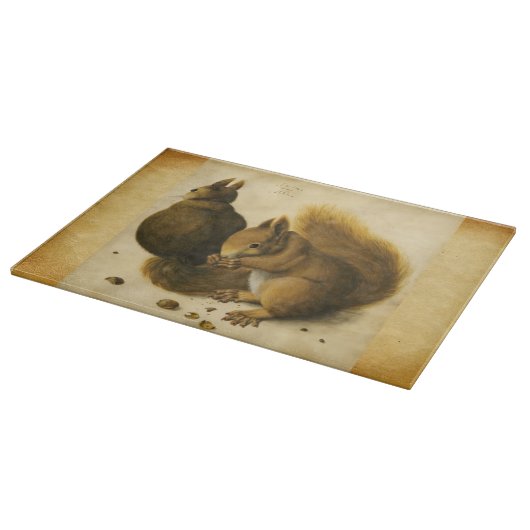 DAS SQUIRREL MIT NUTS Albrecht Durer Pergament Schneidebrett (Ecke)