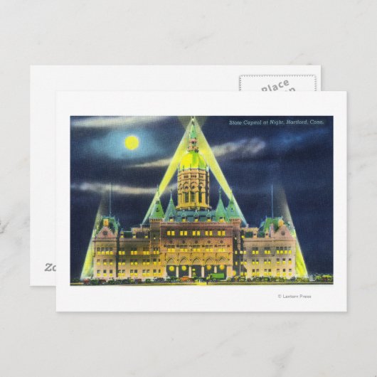 Das Staat Hauptstadt Gebäude in der Nacht Postkarte (Vorne/Hinten)