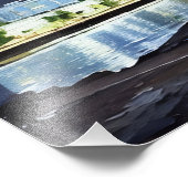 Das Stadtbild spiegelt sich im Wasser unter dramat Fotodruck (Ecke)