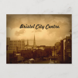 Das Stadtzentrum von Bristol. In Sepia. Postkarte