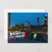 Das Stadtzentrum von Toronto bei Nacht Postkarte (Vorne/Hinten)