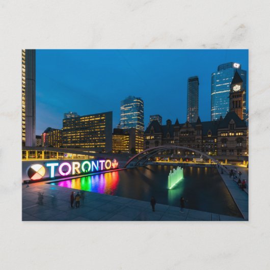 Das Stadtzentrum von Toronto bei Nacht Postkarte (Vorderseite)