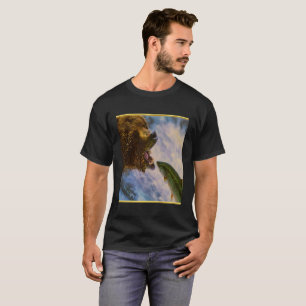 Das StahlkopfLachsspringen in Grizzlybären mouth T-Shirt