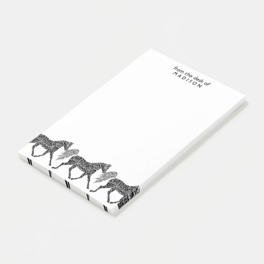 Das Stammes- Pferdetrotten fügen Namen vom Post-it Klebezettel (angewinkelt)