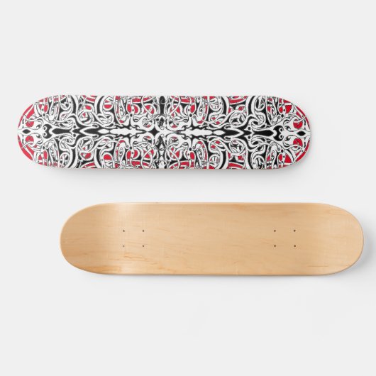 Das Stammesdesign in Schwarz und Weiß des Reiches  Skateboard (Horizontal)