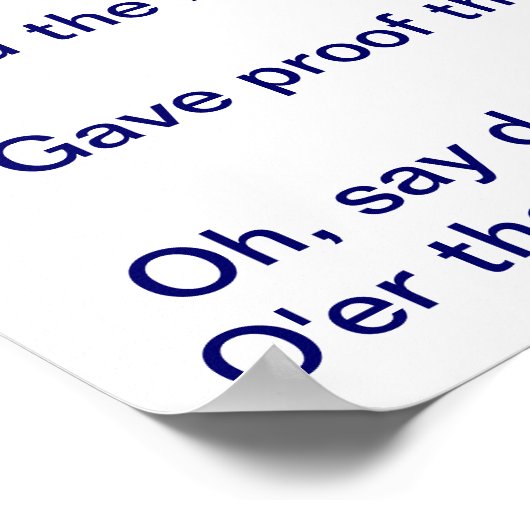 Das Star Spangled Banner Poster (Ecke)