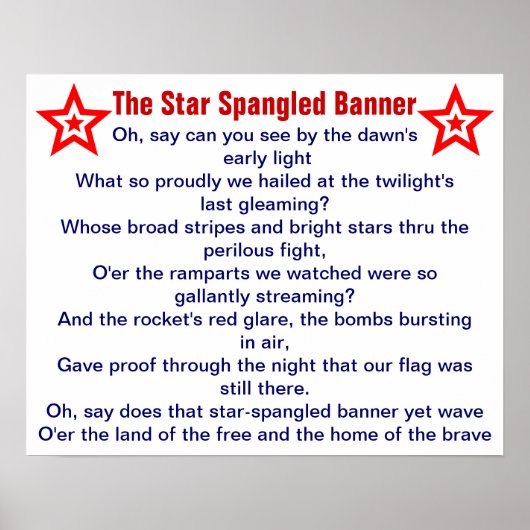 Das Star Spangled Banner Poster (Vorne)