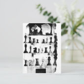 Das Staunton Chessmen-Patent-Zeichnen Postkarte (Stehend Vorderseite)