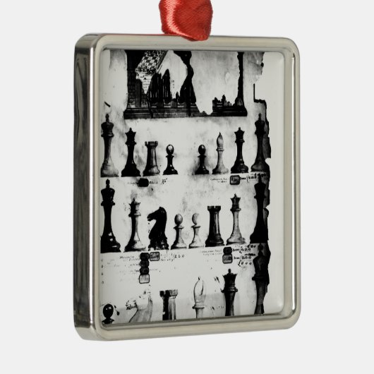 Das Staunton Chessmen-Patent-Zeichnen Silbernes Ornament (Rechts)