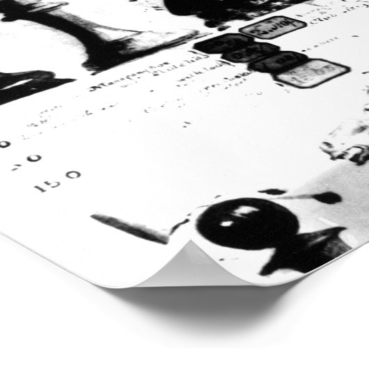 Das Staunton Chessmen Patent Zeichnend Poster (Ecke)