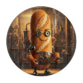 Das Steampunk-Baguette Schneidebrett (Vorderseite)