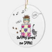 Das Steppen behält mich GESUND! Verzierung Keramikornament (Links)