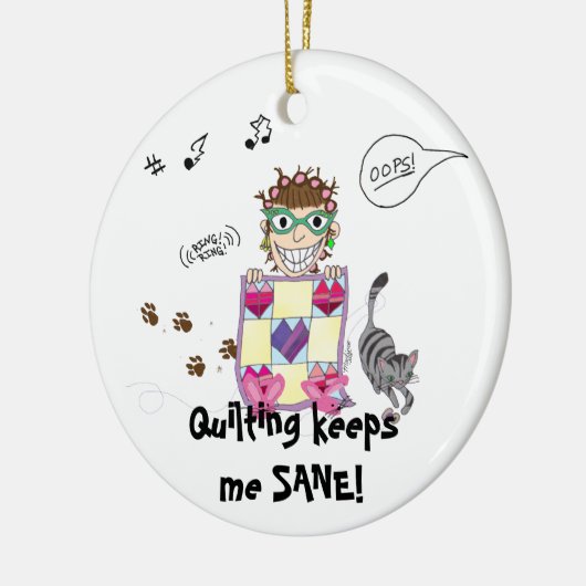 Das Steppen behält mich GESUND! Verzierung Keramikornament (Links)