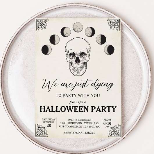 Das Sterben an Party Skull-Halloween-Party Einladung