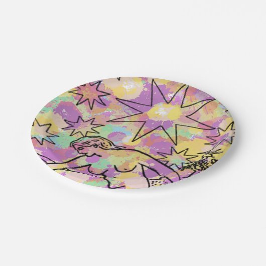 Das Stern-Tarot-Party Pappteller (Schrägansicht)