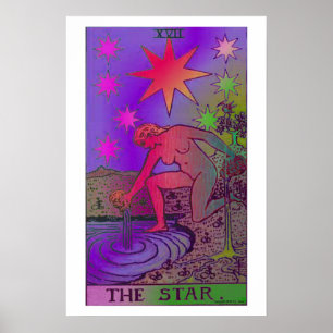 Das Stern-Tarotkarten-Psychedelische Plakat