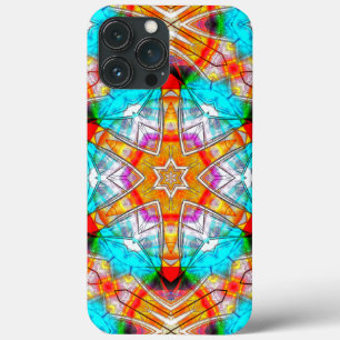 Das Sternkaleidoskop in Orange und Cyan kratzte de Case-Mate iPhone Hülle