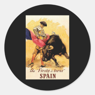 Das Stierfest in Spanien Runder Aufkleber