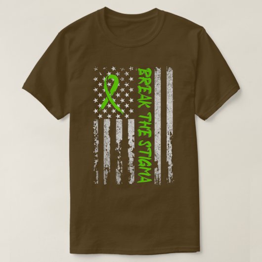 Das Stigma Green Mental Health Awareness brechen T-Shirt (Design vorne)