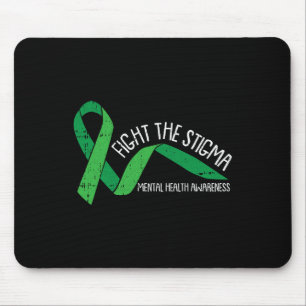 Das Stigma Mental Health Awareness Green Ribbon Mousepad