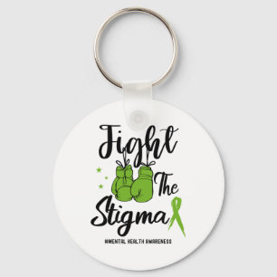Das Stigma Mental Health Awareness May Green Ribbo Schlüsselanhänger